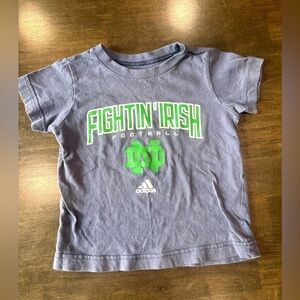 Adidas Notre Dame Fighting Irish Football Logo T-shirt Toddler Size 3T